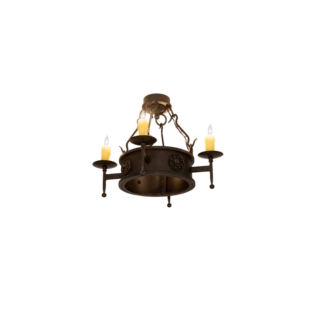 Lorenzo 4 Light 24" Wide Semi-Flush Ceiling Fixture