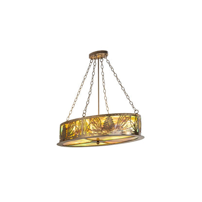 4 Light 36" Wide Abstract Linear Pendant