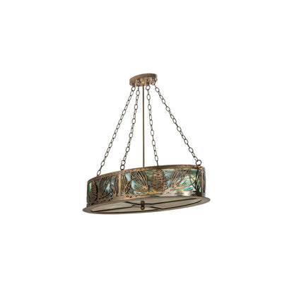 4 Light 36" Wide Abstract Linear Pendant