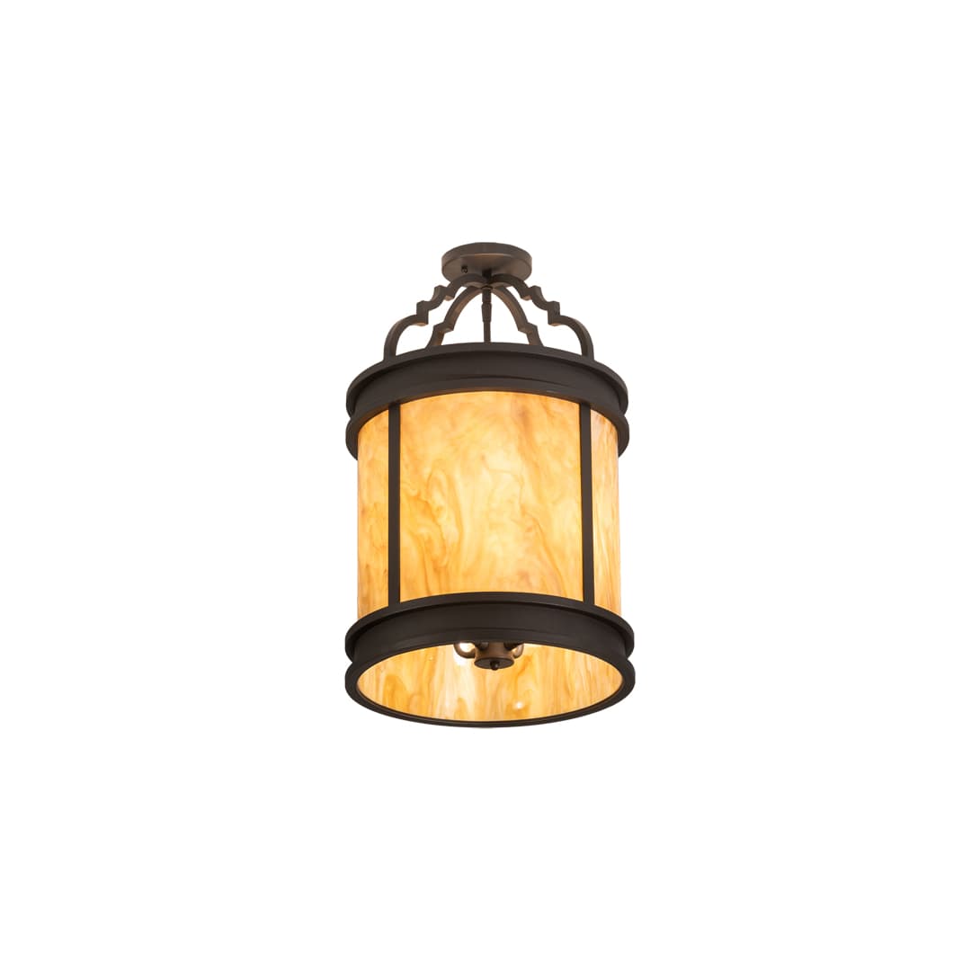 Wyant 4 Light 15" Wide Semi-Flush Ceiling Fixture - Wrought Iron Finish