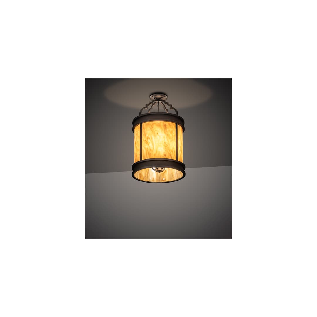 Wyant 4 Light 15" Wide Semi-Flush Ceiling Fixture - Wrought Iron Finish