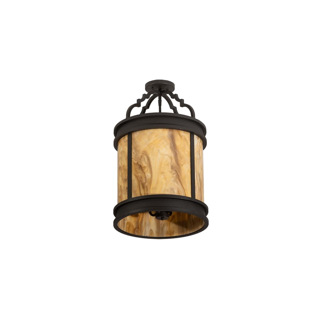 Wyant 4 Light 15" Wide Semi-Flush Ceiling Fixture - Wrought Iron Finish