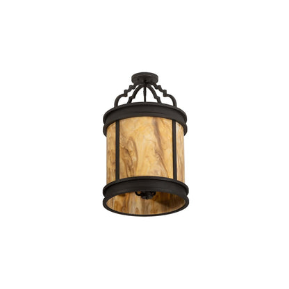 Wyant 4 Light 15" Wide Semi-Flush Ceiling Fixture - Wrought Iron Finish