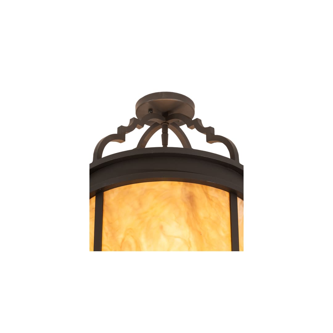 Wyant 4 Light 15" Wide Semi-Flush Ceiling Fixture - Wrought Iron Finish