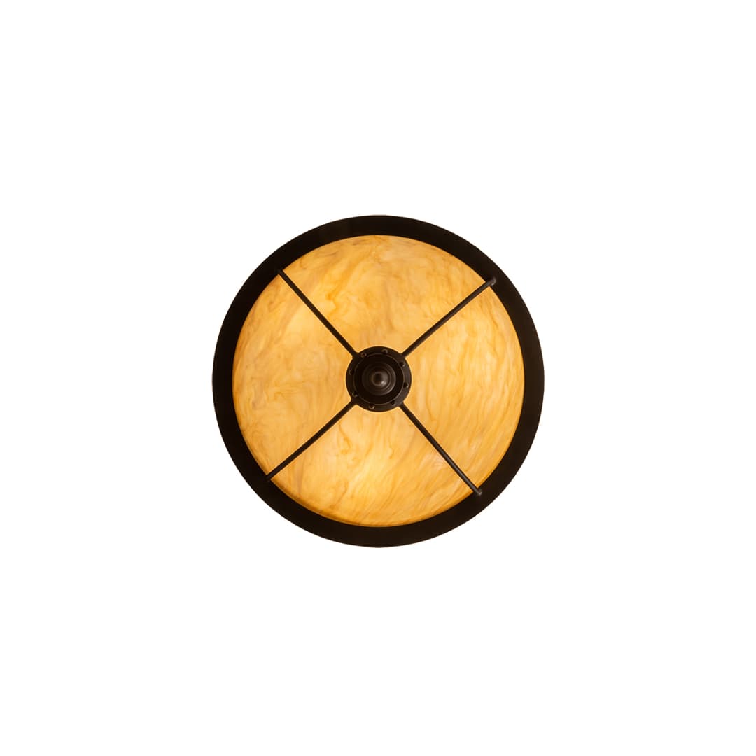 Freya 3 Light 24" Wide Semi-Flush Bowl Ceiling Fixture - Wrought Iron Finish