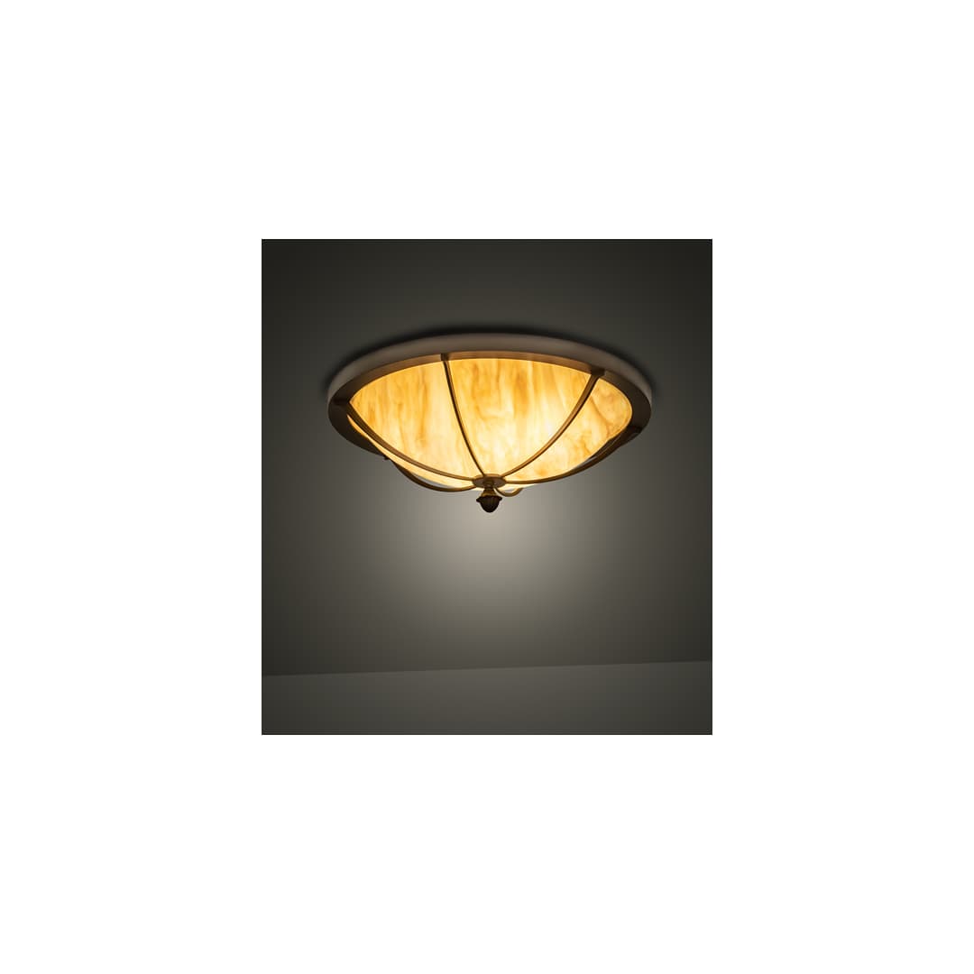 Dominga 3 Light 20" Wide Flush Mount Bowl Ceiling Fixture - Wrought Iron Finish