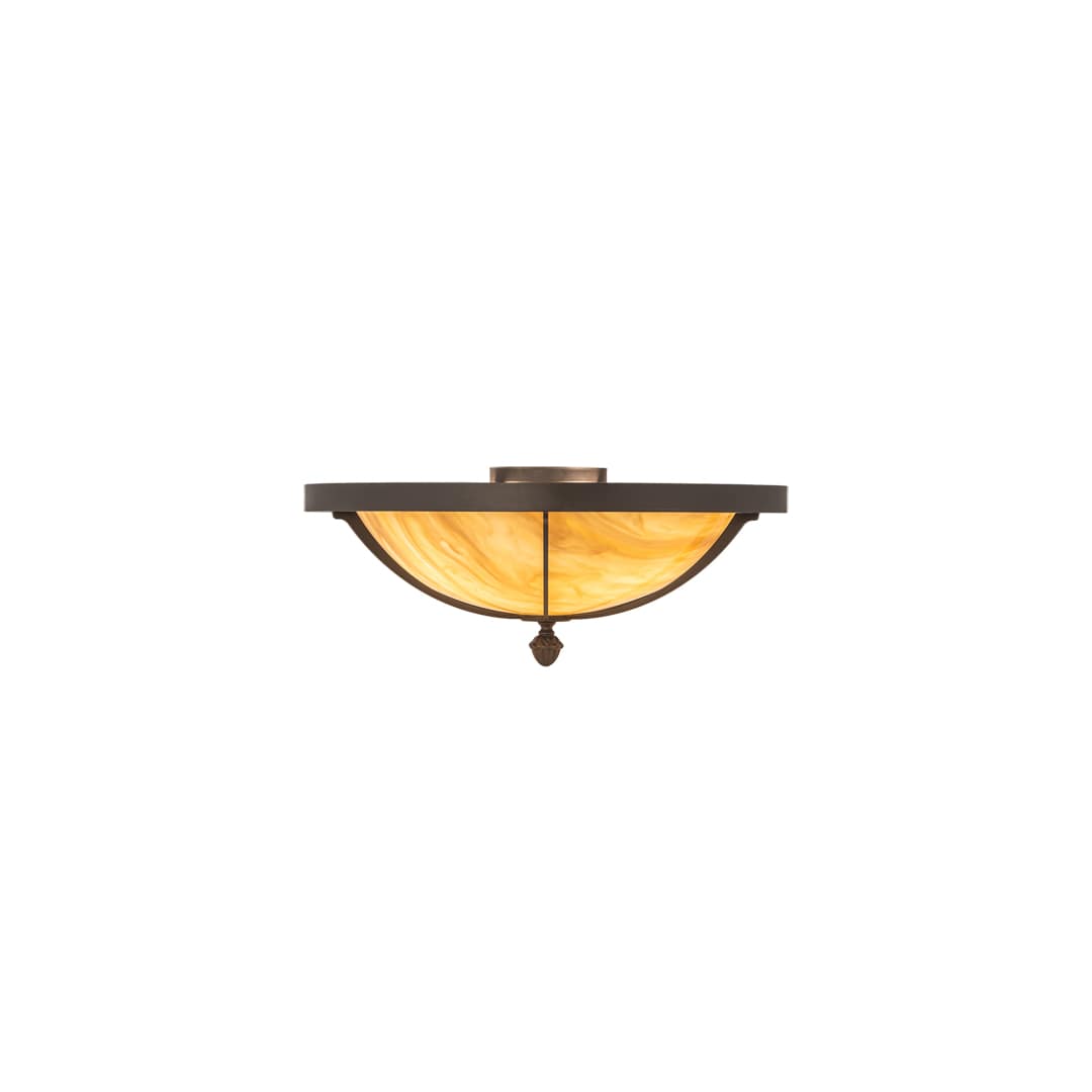 Dominga 3 Light 20" Wide Flush Mount Bowl Ceiling Fixture - Wrought Iron Finish