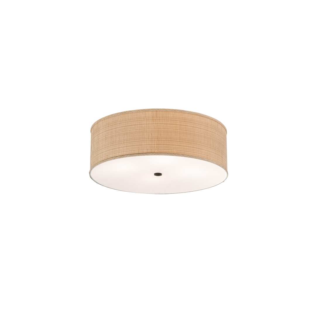 Cilindro 4 Light 24" Wide Semi-Flush Drum Ceiling Fixture with Fabric Shade - Timeless Bronze Finish