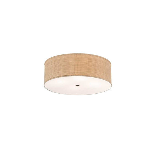 Cilindro 4 Light 24" Wide Semi-Flush Drum Ceiling Fixture with Fabric Shade - Timeless Bronze Finish
