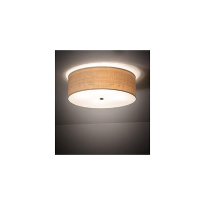 Cilindro 4 Light 24" Wide Semi-Flush Drum Ceiling Fixture with Fabric Shade - Timeless Bronze Finish