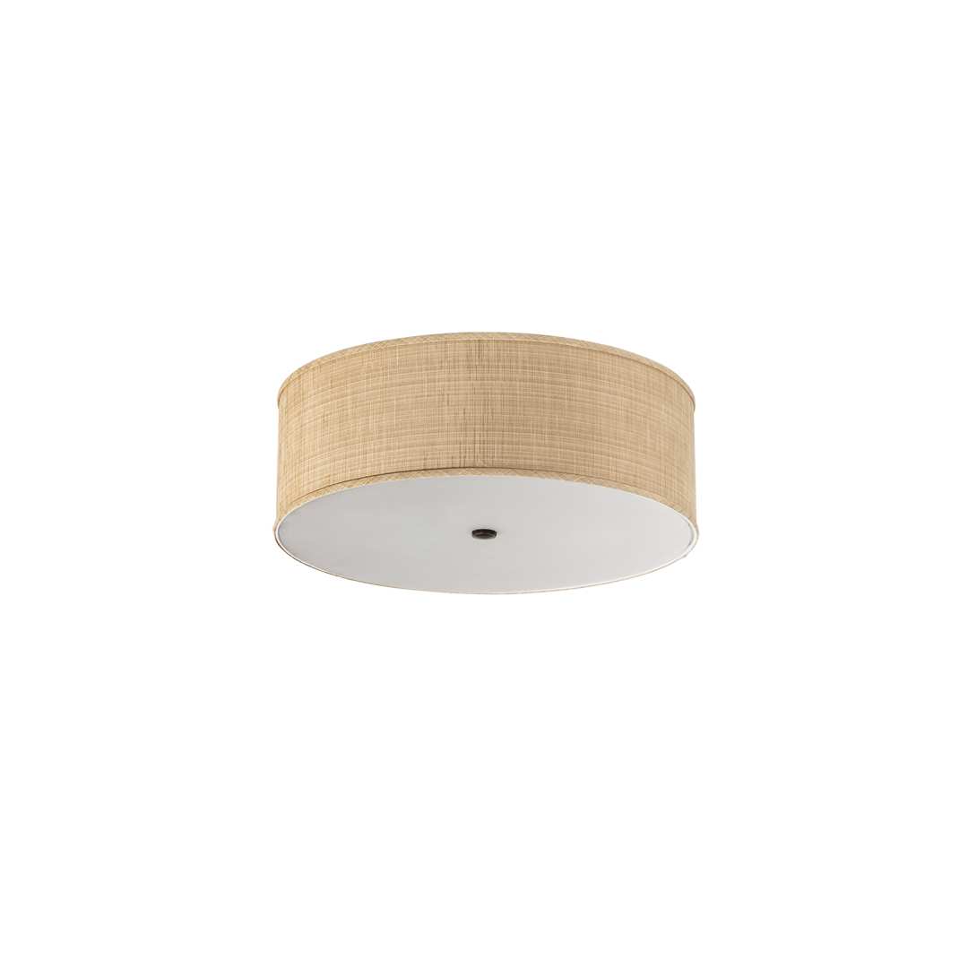 Cilindro 4 Light 24" Wide Semi-Flush Drum Ceiling Fixture with Fabric Shade - Timeless Bronze Finish