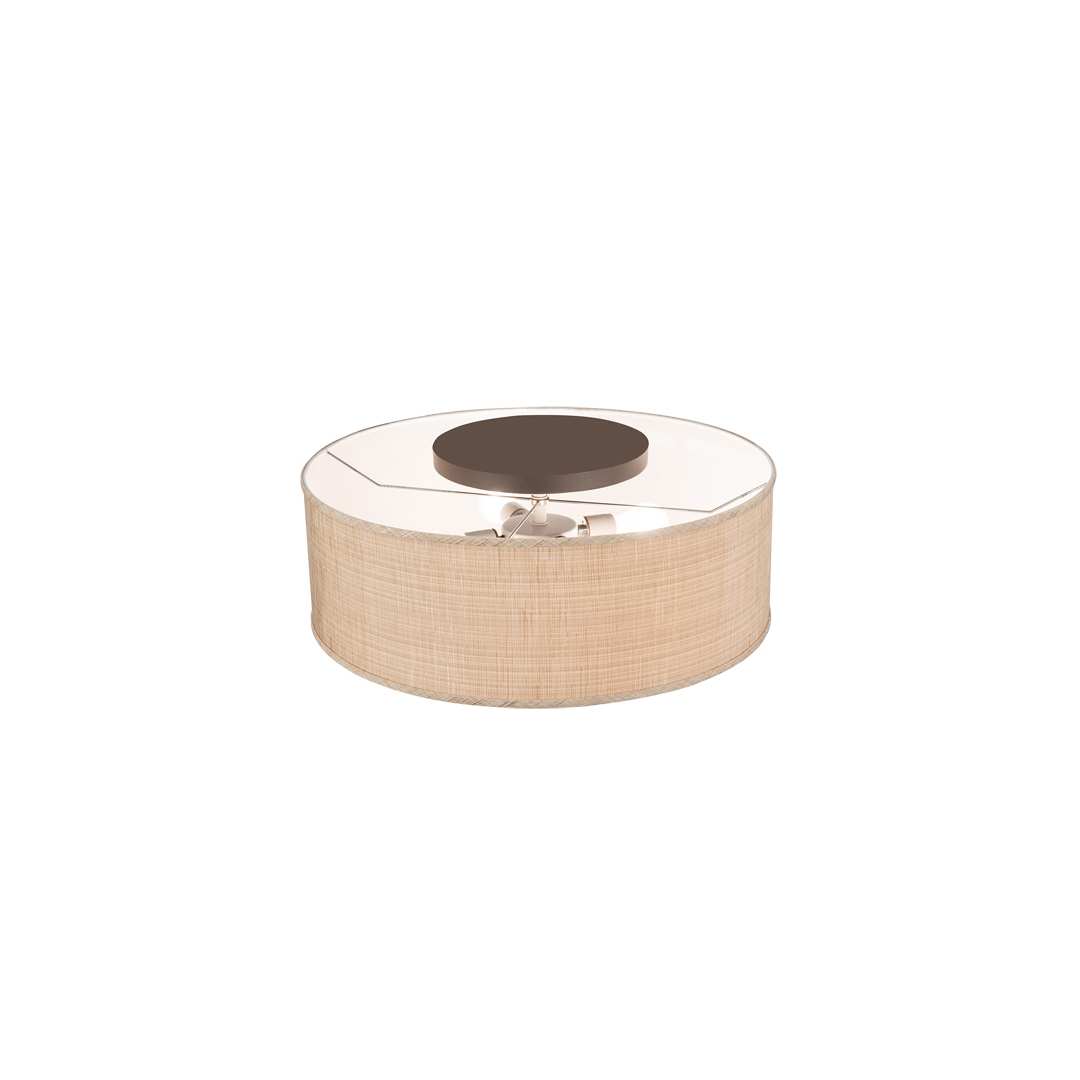 Cilindro 4 Light 24" Wide Semi-Flush Drum Ceiling Fixture with Fabric Shade - Timeless Bronze Finish