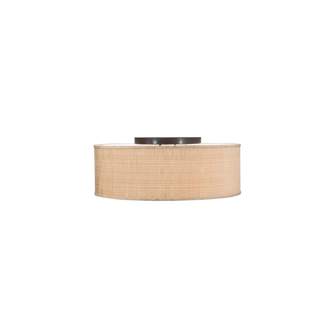 Cilindro 4 Light 24" Wide Semi-Flush Drum Ceiling Fixture with Fabric Shade - Timeless Bronze Finish