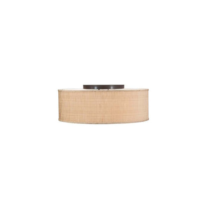 Cilindro 4 Light 24" Wide Semi-Flush Drum Ceiling Fixture with Fabric Shade - Timeless Bronze Finish