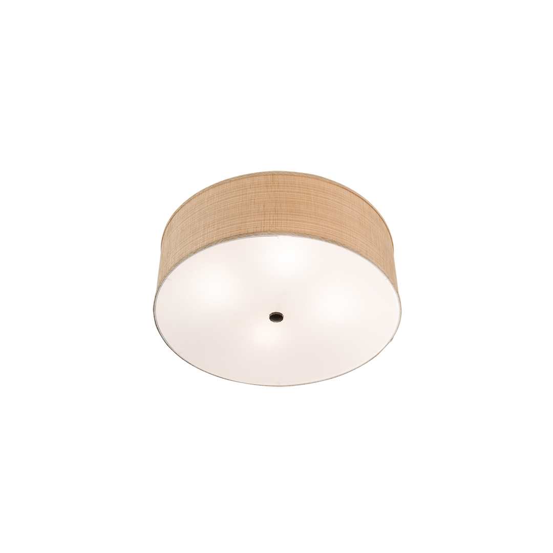 Cilindro 4 Light 24" Wide Semi-Flush Drum Ceiling Fixture with Fabric Shade - Timeless Bronze Finish