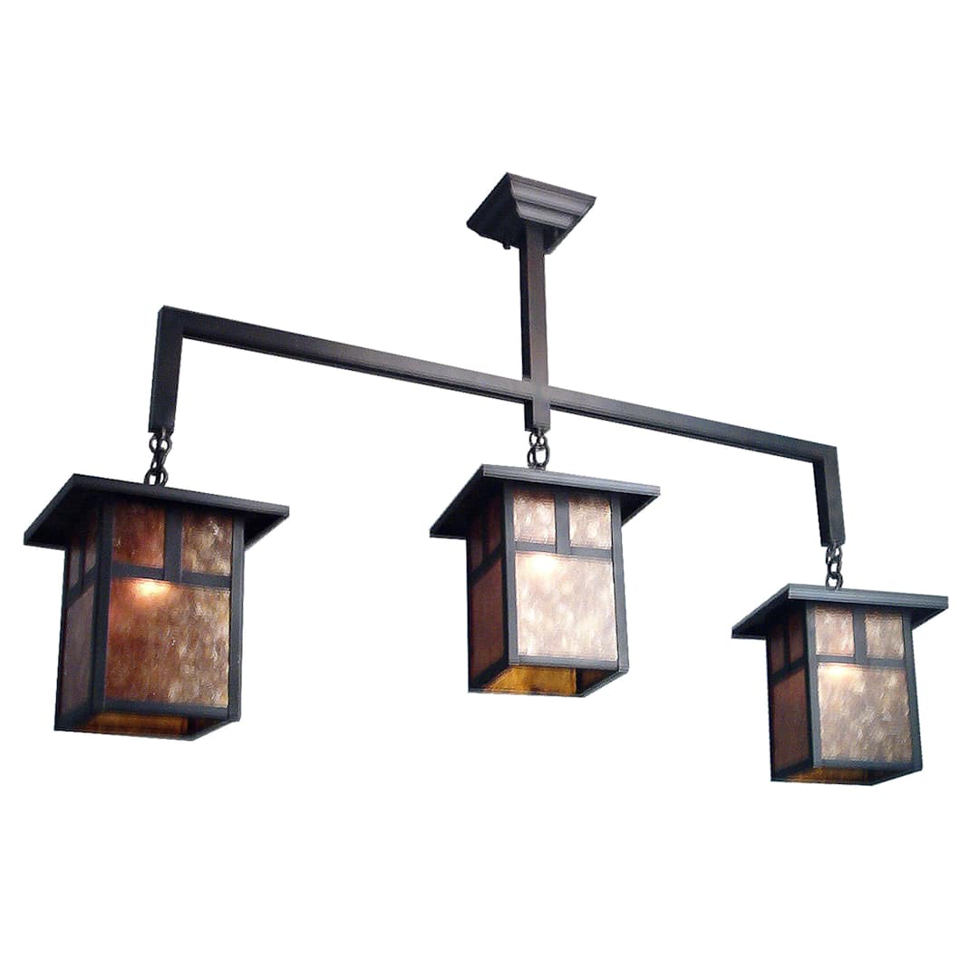 Hyde Park 3 Light 47" Wide Linear Chandelier with Brown Glass Shade