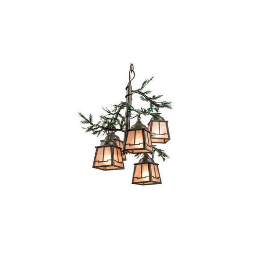 Pine Branch 5 Light 28" Wide Chandelier