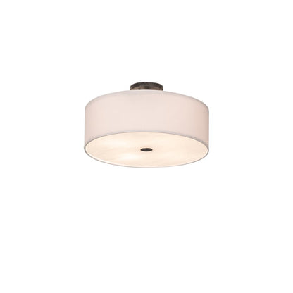 Cilindro 4 Light 18" Wide Semi-Flush Drum Ceiling Fixture - Smoke Finish