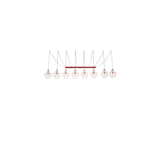 8 Light 156" Wide Suspension Multi Light Pendant