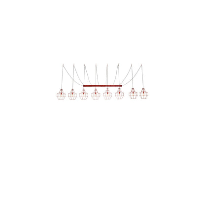 8 Light 156" Wide Suspension Multi Light Pendant