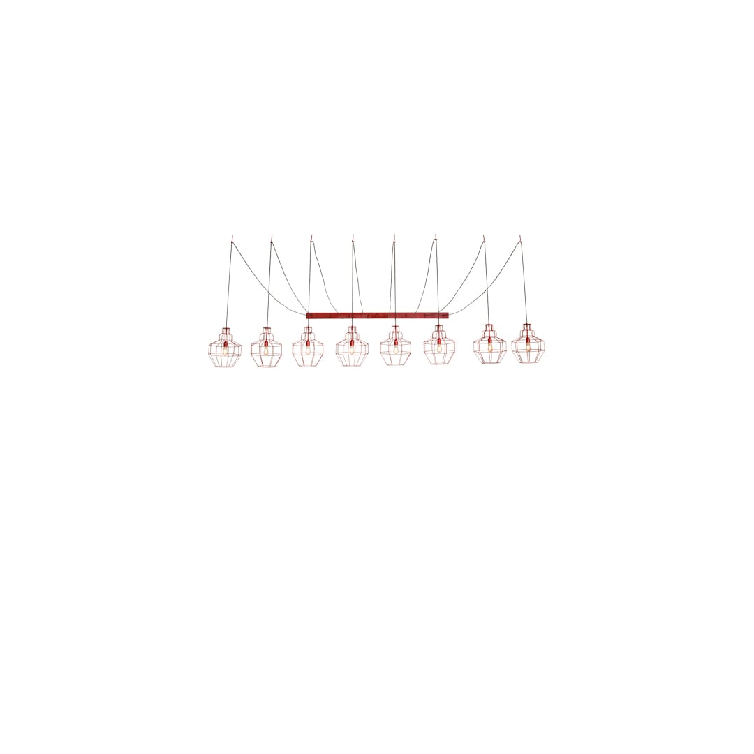8 Light 156" Wide Suspension Multi Light Pendant