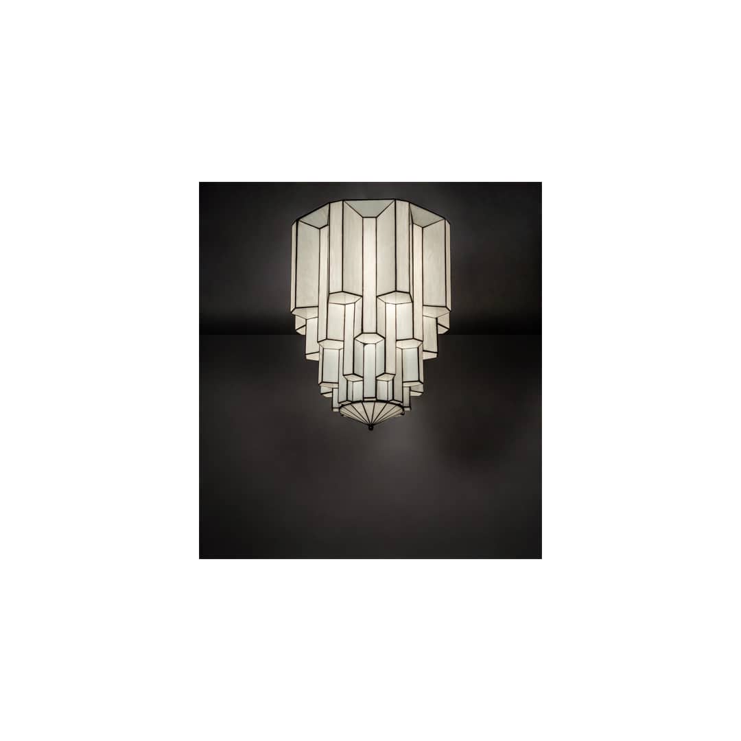 Paramount 24" Wide Flush Mount Waterfall Ceiling Fixture - Antique Iron Gate Finish - GU24 Bulb Base