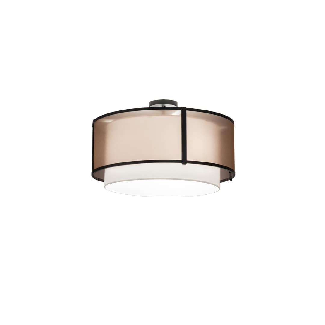 Cilindro 3 Light 30" Wide Semi-Flush Drum Ceiling Fixture - Flat Black Finish - GU24 Bulb Base