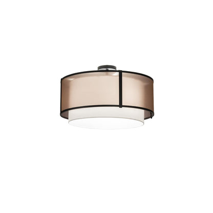 Cilindro 3 Light 30" Wide Semi-Flush Drum Ceiling Fixture - Flat Black Finish - GU24 Bulb Base