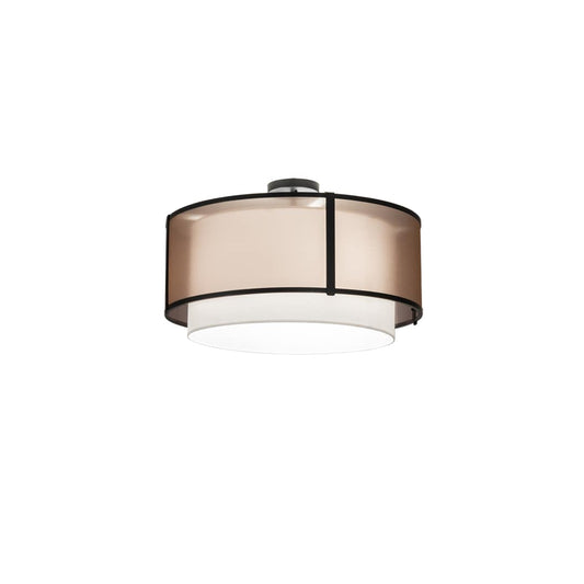 Cilindro 3 Light 30" Wide Semi-Flush Drum Ceiling Fixture - Flat Black Finish - GU24 Bulb Base