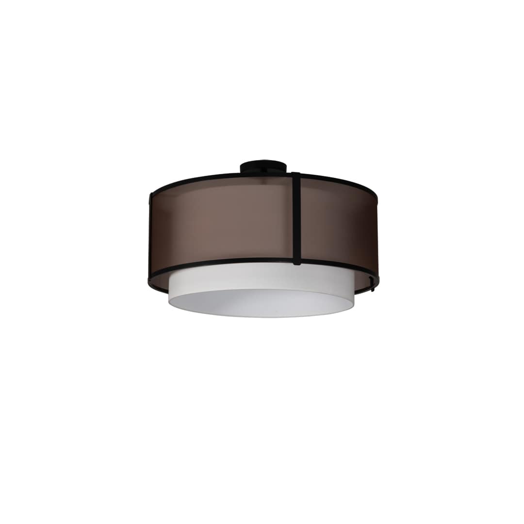 Cilindro 3 Light 30" Wide Semi-Flush Drum Ceiling Fixture - Flat Black Finish - GU24 Bulb Base