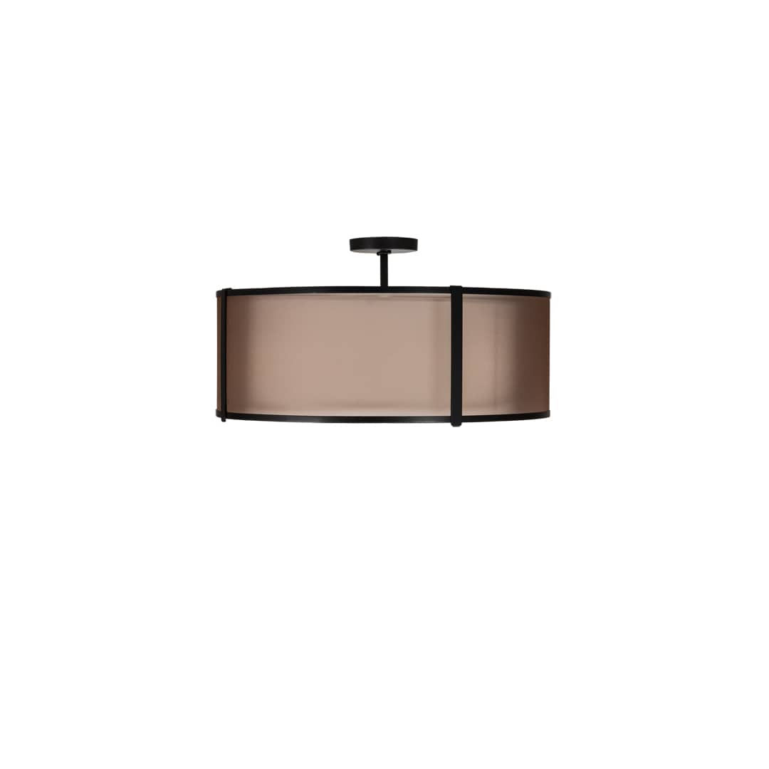 Cilindro 3 Light 30" Wide Semi-Flush Drum Ceiling Fixture - Flat Black Finish - GU24 Bulb Base