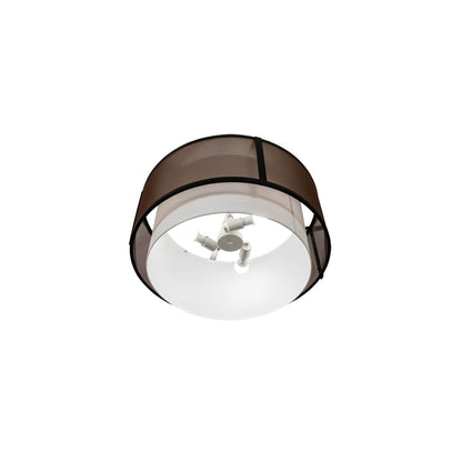 Cilindro 3 Light 30" Wide Semi-Flush Drum Ceiling Fixture - Flat Black Finish - GU24 Bulb Base