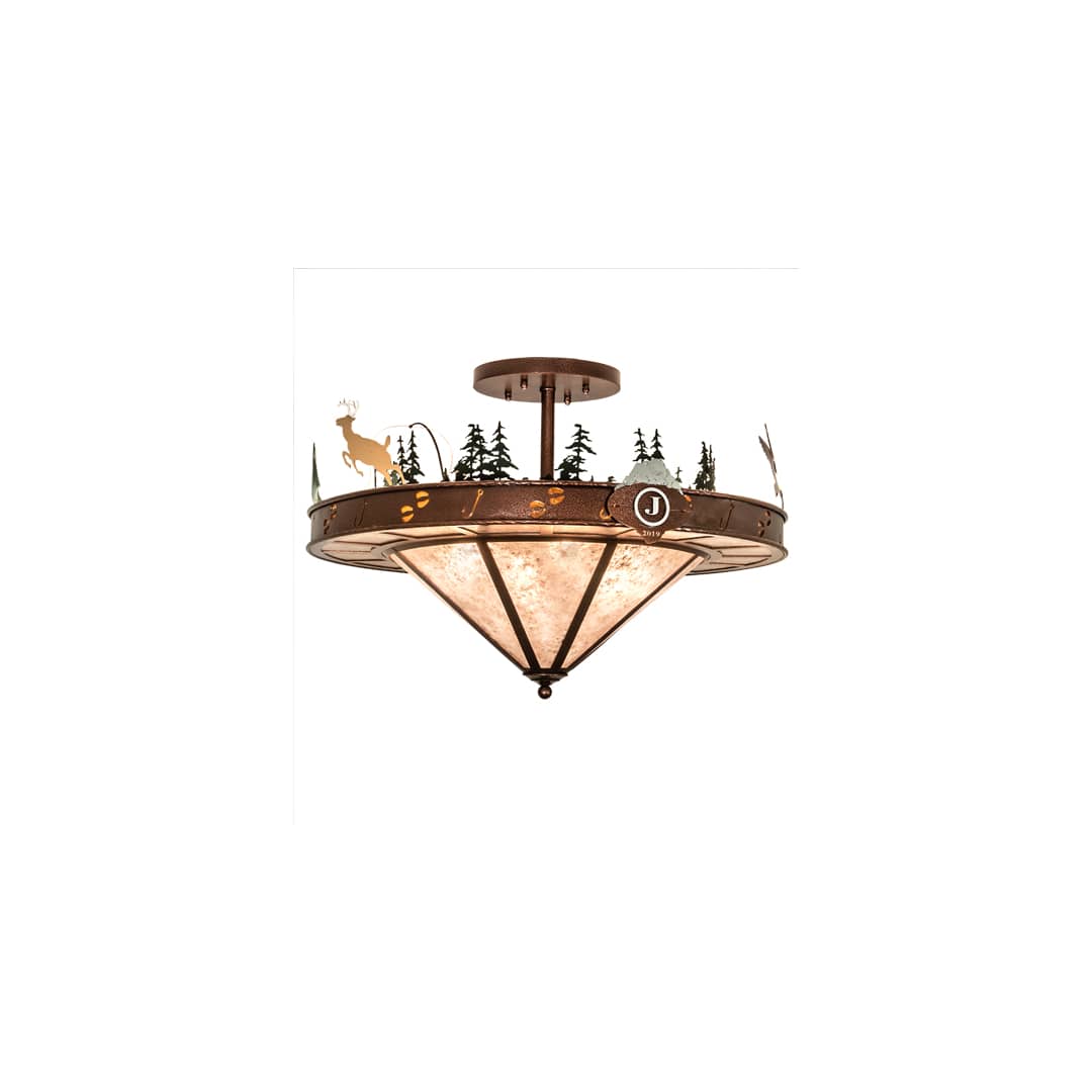 Wildlife 6 Light 32" Wide Semi-Flush Ceiling Fixture