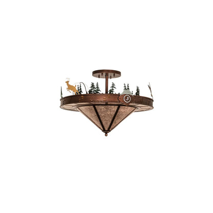 Wildlife 6 Light 32" Wide Semi-Flush Ceiling Fixture