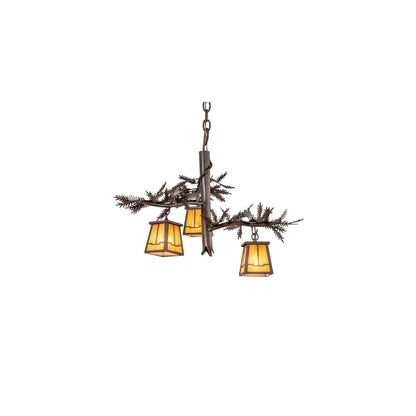Pine Branch 3 Light 24" Wide Chandelier