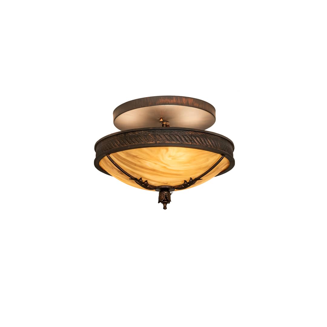 Hoja 3 Light 15" Wide Semi-Flush Bowl Ceiling Fixture - Rokusho Finish
