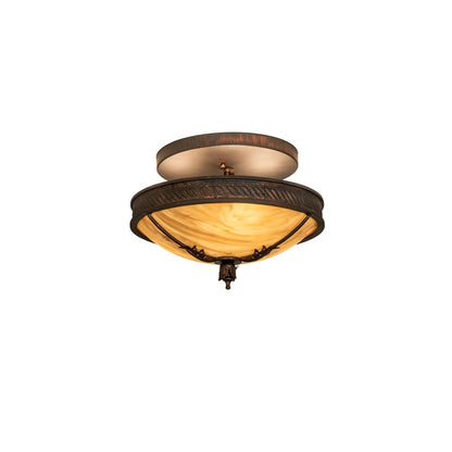Hoja 3 Light 15" Wide Semi-Flush Bowl Ceiling Fixture - Rokusho Finish
