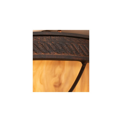 Hoja 3 Light 15" Wide Semi-Flush Bowl Ceiling Fixture - Rokusho Finish