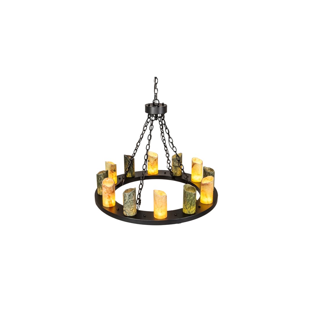 Loxley 12 Light 36" Wide Pillar Candle Ring Chandelier