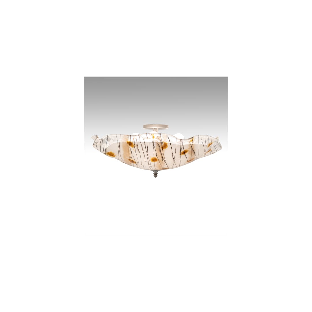 Metro Fusion 3 Light 24" Wide Semi-Flush Bowl Ceiling Fixture - Nickel Finish