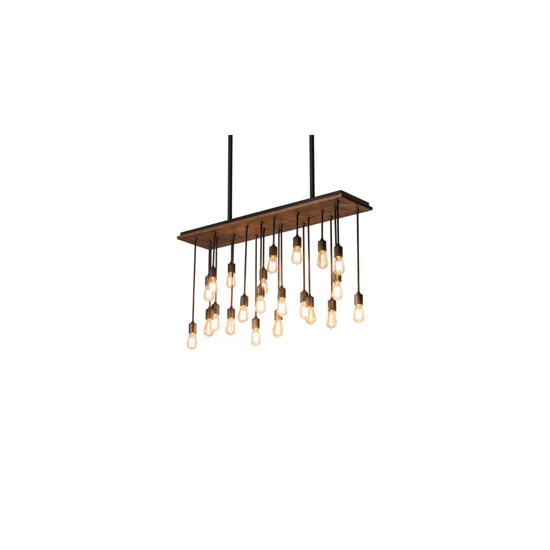 22 Light 48" Wide Wood Linear Pendant