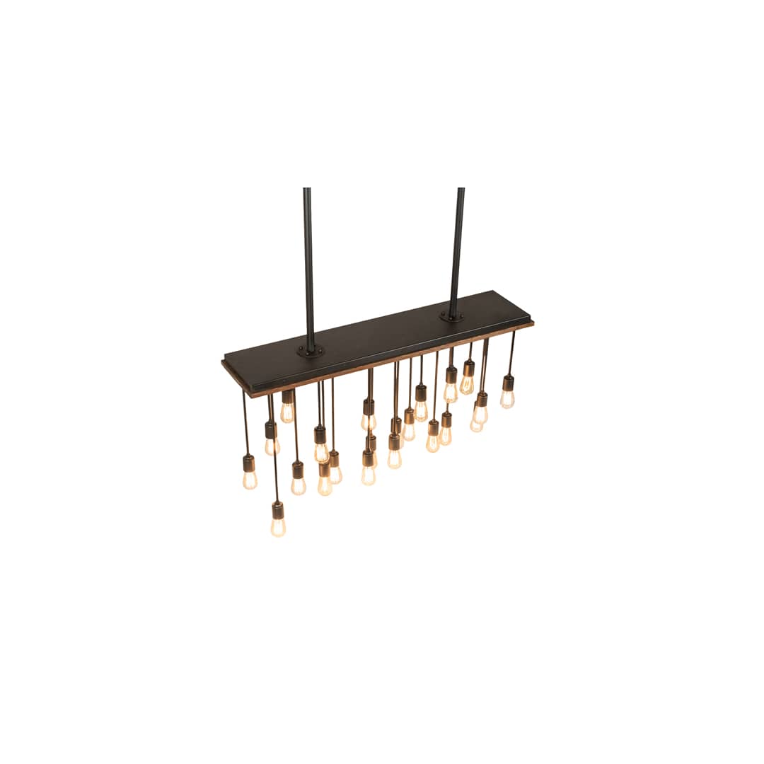 22 Light 48" Wide Wood Linear Pendant