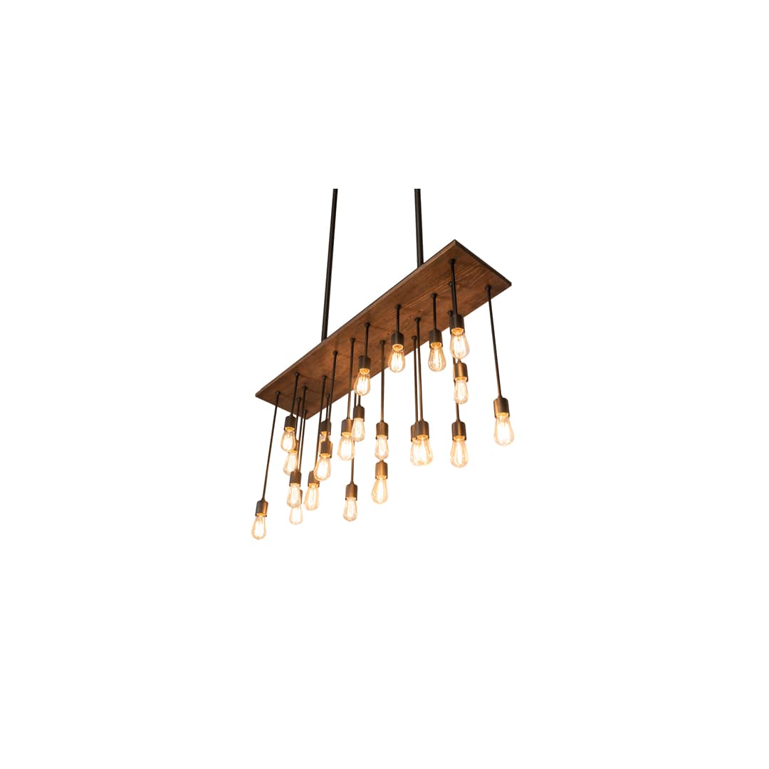 22 Light 48" Wide Wood Linear Pendant