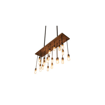 22 Light 48" Wide Wood Linear Pendant