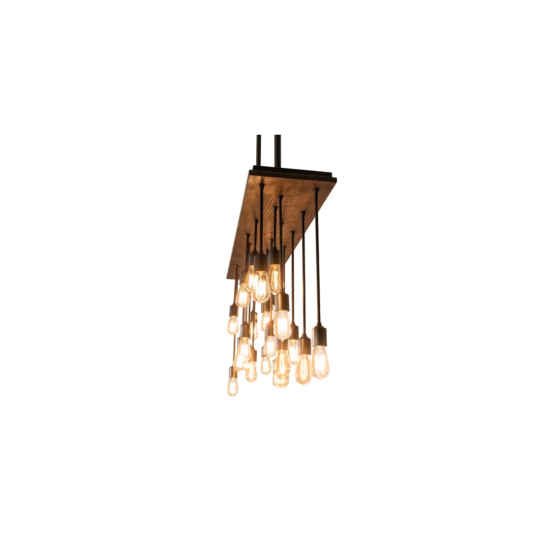 22 Light 48" Wide Wood Linear Pendant