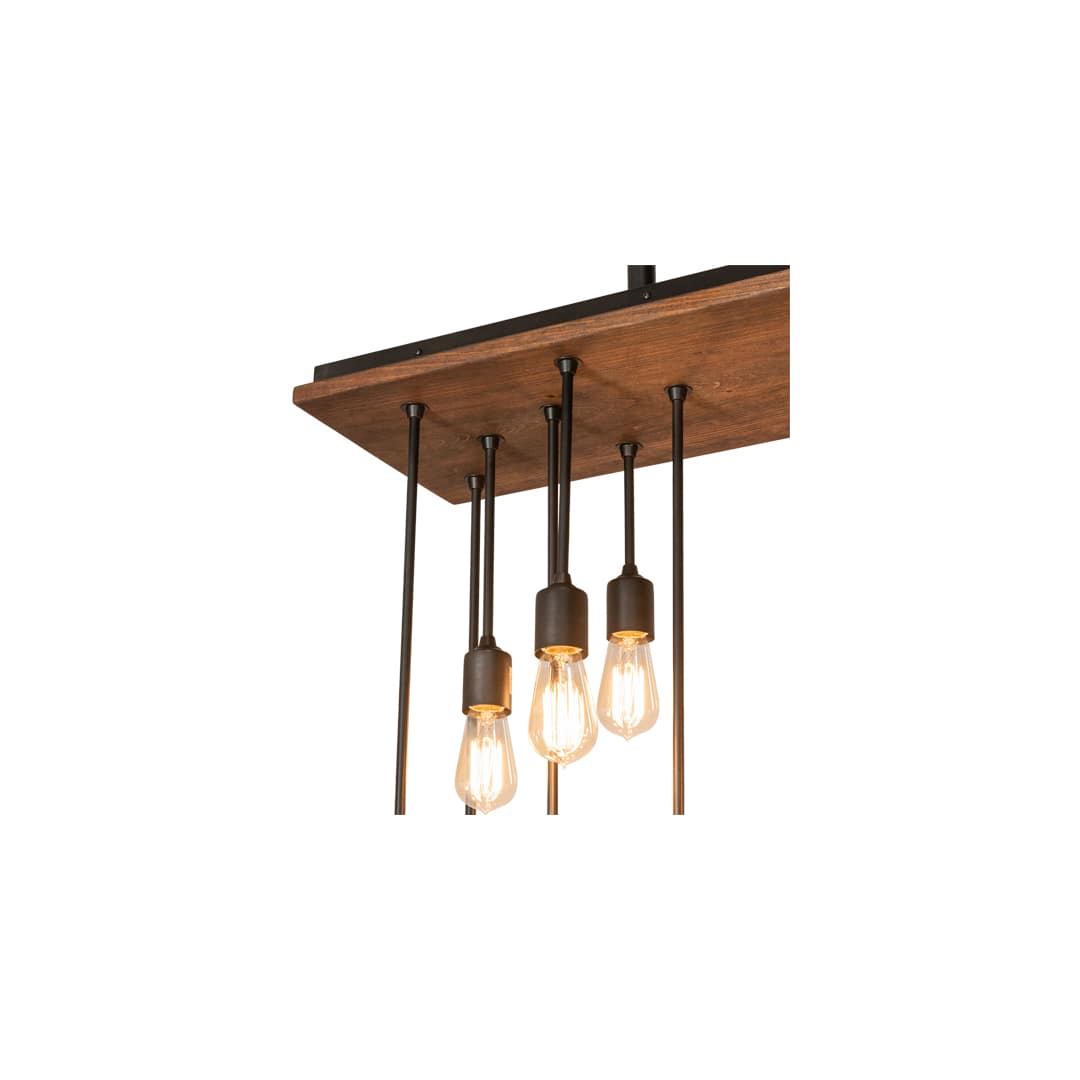 22 Light 48" Wide Wood Linear Pendant