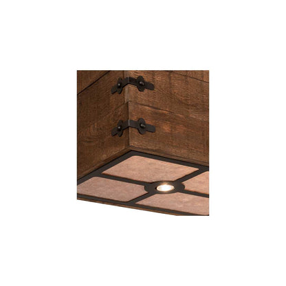 8 Light 18" Wide Wood Pendant