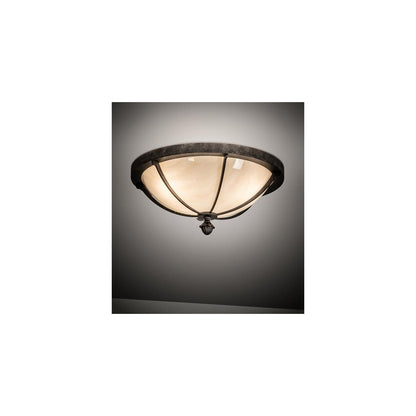 Dominga 3 Light 16" Wide Flush Mount Bowl Ceiling Fixture - Golden Bronze Finish