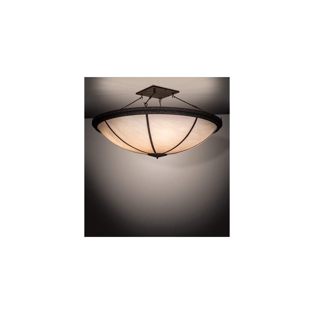 Commerce 8 Light 72" Wide Semi-Flush Bowl Ceiling Fixture - Rococo Finish