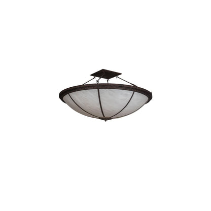 Commerce 8 Light 72" Wide Semi-Flush Bowl Ceiling Fixture - Rococo Finish